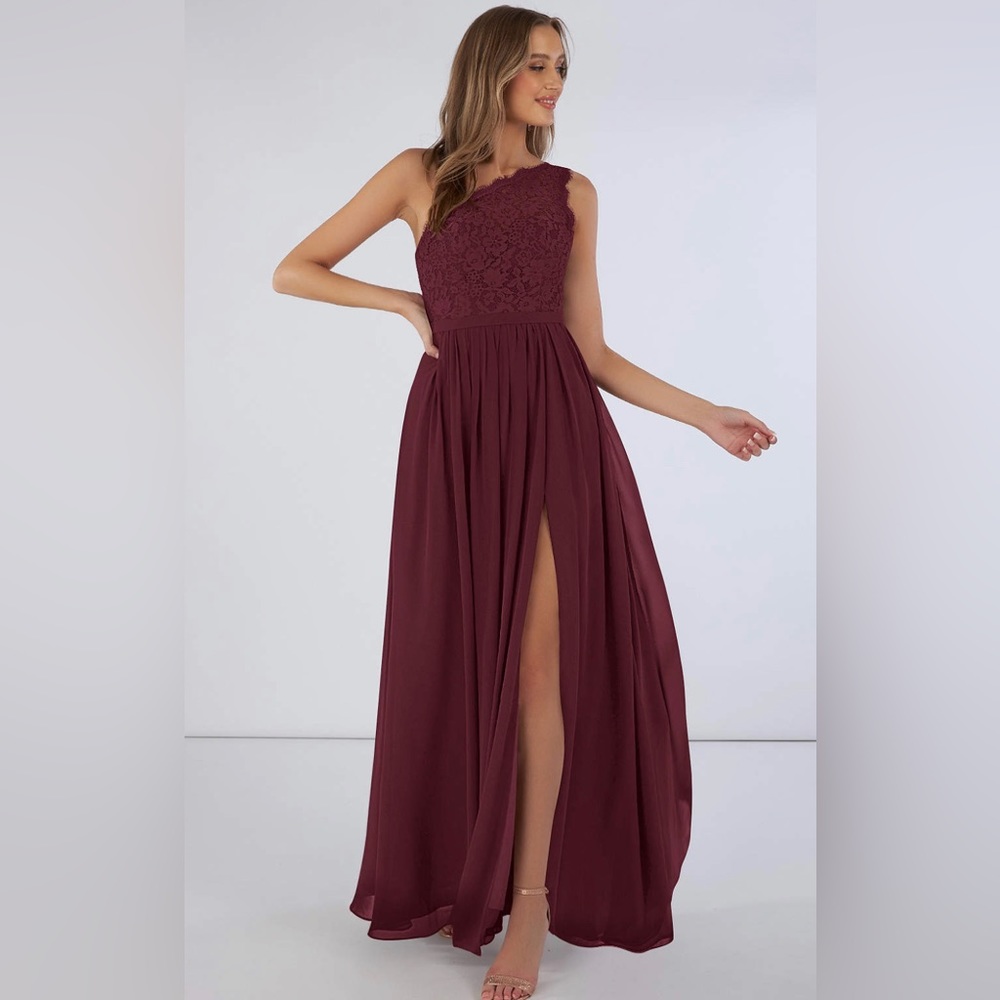 Azazie Demi bridesmaid dress color Cabernet
